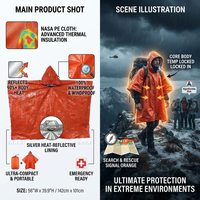 Poncho de pluie d'urgence pour la solidarité en cas de catastrophe, haute visibilité, orange, imperméable thermique, vente en gros