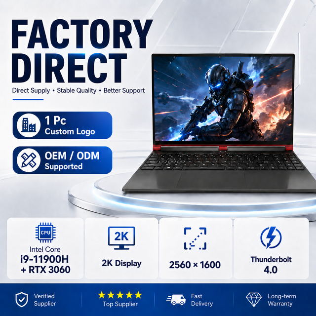 2K 2560*1600 Screen Laptop 16 Inch Intel Core I9 11th Gen Thunderbolt 4 Gaming Laptop Computer RTX3060 6G Gamer Laptop