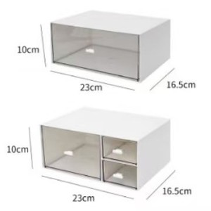 MM Modern vierkante plastic transparante opbergbox voor op het bureau, ladetype, voor schrijfwaren, cosmetica, bureau-organizer - Product Image 5