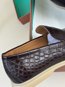 Zapatos Casuales para Hombre, 100% Piel de Cocodrilo, para Primavera, Verano e Invierno, Cierre Deslizante, Entresuela de Goma, Suaves, Aptos para Negocios - Product Image 5