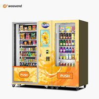 Distributeur combiné réfrigéré d'aliments et de boissons Distributeur automatique de boissons gazeuses congelées pour collations commerciales Vente au détail automatique