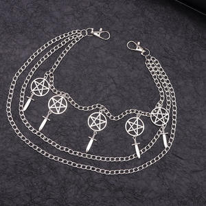 Metal Five Pointed Star Sword Multi Layered Trouser <b>Chain</b> Unisex Waist <b>Chain</b> Daily Wear Zinc Alloy Fashion Body <b>Chain</b> - Product Image 4