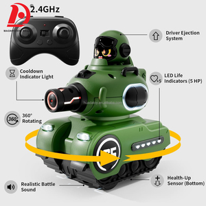 Huada 2 Gói Phim Hoạt Hình Dễ Thương Điều Khiển Từ Xa Xe Tăng Chiến Đấu Với Thẻ Laser Sở Thích RC Xe Ô Tô Bắn Để Bị Từ Chút Xe Ô Tô Đồ Chơi - Product Image 6