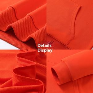 Automne hiver couleur unie pull à capuche pour hommes et femmes épaule ample avec Logo brodé vêtements de travail - Product Image 4