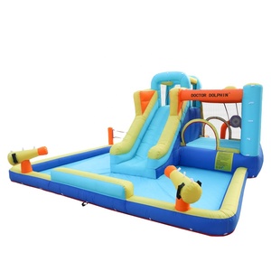 Château gonflable <span class=keywords><strong>de</strong></span> saut <span class=keywords><strong>de</strong></span> <span class=keywords><strong>Trampoline</strong></span> à glissière d'eau, <span class=keywords><strong>jeux</strong></span> <span class=keywords><strong>de</strong></span> <span class=keywords><strong>balle</strong></span> avec Double pistolet à eau - Product Image 1