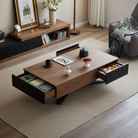 Mesa de Centro para Sala de Estar Pequeña, Rectangular, Completamente Ensamblada, Mesa de Té Multifuncional con Almacenamiento