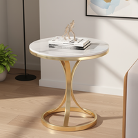 Table basse moderne de luxe avec plateau en ardoise et structure en fer, petite table d'appoint pour salon, table de balcon simple et mobile, durable