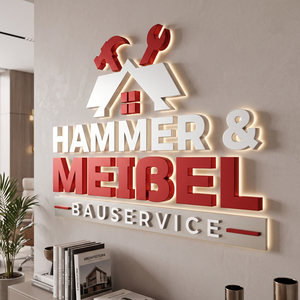 Enseigne Commerciale Lumineuse LED 3D pour Intérieur et Extérieur – Logo d'Entreprise Mural Rétroéclairé - Product Image 3