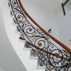 Escalera de Hierro Forjado de Estilo Francés de Nuevo Diseño, con Parte Superior de Acero Sólido, Color Bronce Peltre, para Casa, Apartamento, Hotel, Villa - Product Image 1