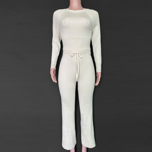Pantaloni donna O collo Harem Pullover maglioncino CHIC maglia Outwear tuta tuta da ginnastica 2 pezzi Set - Product Image 2