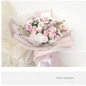 Papel de regalo de red con agujeros de estilo coreano, materiales de gasa Floral para embalaje de ramo, suministros de floristería para papel de regalo - Product Image 3