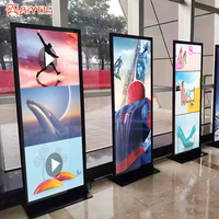 Pantalla completa de 70 pulgadas, señalización digital giratoria independiente/quiosco de publicidad LCD, publicidad LCD de pie