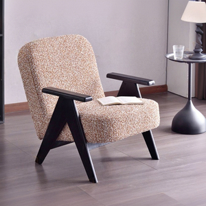 Elegante y cómoda silla de tela para sala de estar con cojines suaves patas de madera maciza diseño moderno sillón con acento silla Lisure - Product Image 1