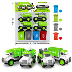 <span class=keywords><strong>Giocattolo</strong></span> per bambini set combinazione di servizi igienico-sanitari veicolo attrito <span class=keywords><strong>camion</strong></span> <span class=keywords><strong>della</strong></span> <span class=keywords><strong>spazzatura</strong></span> <span class=keywords><strong>giocattolo</strong></span> con 4 di rifiuti di plastica bin - Product Image 3