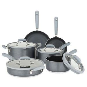 10Piece Mới Thời Trang Home Đồ Dùng Nhà Bếp Với Nắp Thủy Tinh Và Lọc Bền Nhôm Không Dính Cookware Set Với Silicone Xử Lý - Product Image 1