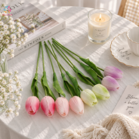 Bunga Tulip Buatan PU Real Touch Grosir, Tangkai Tunggal untuk Buket Pernikahan, Dekorasi Rumah dan Hotel Musim Semi