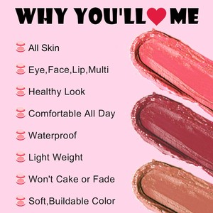 Ochain Venta caliente de alto pigmento Multi colores crema rubor Etiqueta Privada mejilla rubor vegano maquillaje crema rubor - Product Image 4