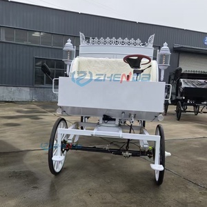 Popular White Hearse Funeral Carriage Coffin Cart Funeral Car Vintage Funeral Carriage Hearse for Sale - Product Image 3