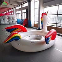 6 personnes licorne gonflable eau montage mer lac piscine flotteur eau jouet licorne géante lit flottant gonflable pour la fête de l'eau