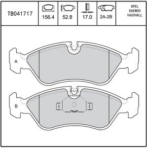 Pastiglie Freno Anteriori F450 Terbon per Sistema Frenante Auto, Ricambi D796 - Product Image 2