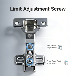 Charnière <span class=keywords><strong>de</strong></span> <span class=keywords><strong>meuble</strong></span> 35 mm à installation facile, entièrement ou semi-encastrée, à fermeture amortie, pour <span class=keywords><strong>porte</strong></span> <span class=keywords><strong>de</strong></span> placard <span class=keywords><strong>de</strong></span> <span class=keywords><strong>cuisine</strong></span> réglable - Product Image 1