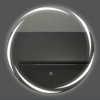 Miroir intelligent LED rond en verre de luxe avec interrupteur tactile anti-buée pour salle de bain et hôtel