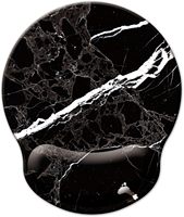Support de poignet ergonomique en mousse à mémoire de forme, tapis de souris avec base en caoutchouc antidérapante pour le jeu et le bureau, design floral noir