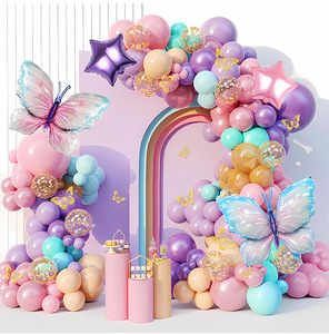 Kit de Guirnalda de Globos de Mariposa de 142 Piezas, Set de Decoración para Fiestas con Puntos de Pegamento para Cumpleaños, Bodas, Baby Shower, OEM - Product Image 2