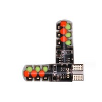 Ampoules RGB LED T10 Canbus pour phare de voiture 12V lecture automatique télécommande en silicone flash stroboscopique projecteur feu de dégagement