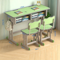Ensemble de bureau et chaise double pour enfants, réglable en hauteur, table et chaise d'écolier pour la maison, mobilier de classe