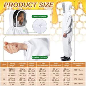 Nouveau kit <span class=keywords><strong>d</strong></span>'apiculture de la marque Pomelo, outils en acier et en bambou, fumoir à abeilles, gants, ouvre-cage à <span class=keywords><strong>reine</strong></span>, vêtements anti-abeilles - Product Image 2