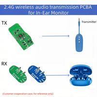 Sistema di monitoraggio in-ear wireless 2.4G, trasmettitore e ricevitore multicanale, modulo PCBA per monitoraggio auricolare a bassa latenza per streaming live, palcoscenico