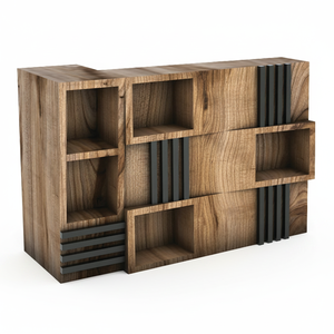 Comptoir de réception commercial moderne de luxe en panneaux de bois, réglable en hauteur, modèle d'usine 56, pour bureau, hôpital, centre commercial - Product Image 2