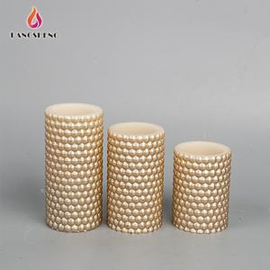 Oro decorativo pintura del color Pilar cera anhelan LED centelleo vela - Product Image 1
