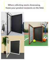 Vitrina grande para camisetas deportivas con tapa abatible y cierre magnético, para montaje en pared, para memorabilia de baloncesto y fútbol.