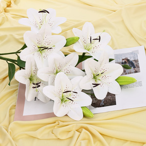 Lirios Perfumados en Forma de Abanico de 7 Cabezas, Flores Artificiales Realistas al Tacto, Decoraciones para Bodas y <span class=keywords><strong>Halloween</strong></span>, Pared de Flores - Product Image 6