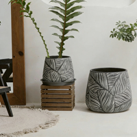 Jardinière Vintage Simple et Créative en Fibre de Verre, Design Minimaliste et Moderne pour Salon, Maison, Intérieur, Extérieur, Plantes Vertes, Jardin Unique
