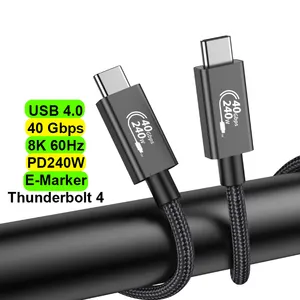 V3CB süper uyumluluk USB 4.0 tip C kablo 40Gbps 240W veri şarj cihazı hızlı şarj USB C MacBook için kablo Thunderbolt3