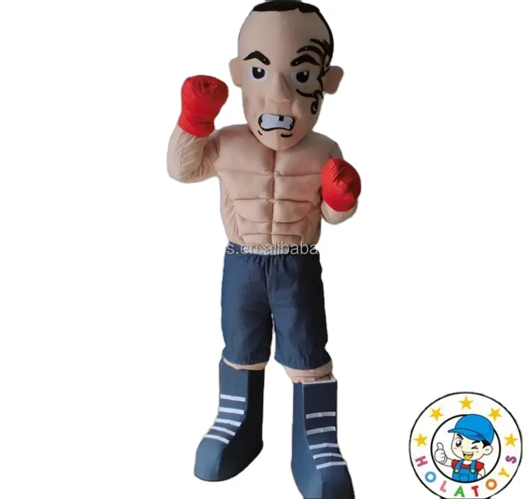 Auf Lager Menschliches Maskottchen Kostüm/Boxing Champion Maskottchen