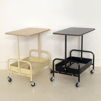 Étagère de rangement minimaliste moderne à double couche mobile avec roulettes pour salon et chambre à coucher, fabricants chinois