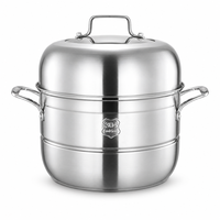 Marmite vapeur 2-en-1 en acier inoxydable 304 à double paroi, compatible gaz et induction, avec base épaissie pour cuisson du poisson