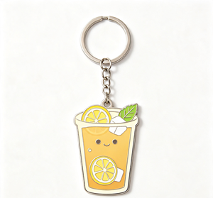 <b>Custom</b> Metal Bubble Tea <b>Keychain</b> Cartoon Drink Key Ring Enamel Beverage Charm for Promotion Gift - Product Image 4