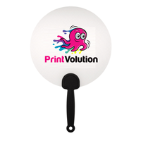 Abanico de Mano de Plástico PP con Impresión de Serigrafía Personalizada FOCUS - Abanico Promocional Publicitario para Eventos, Clubes Deportivos, Publicidad Creativa