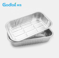 Barquettes en aluminium lisses et robustes 264x158x47mm pour services de traiteur en avion, recyclables, couleur argent