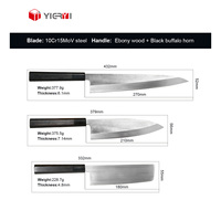 Yieryi High Carbon Steel Damascus Sashimi Deba Nakiri Sushi Vlees Vis Groentesnijder Hout Japanse Chefs Messen Sets