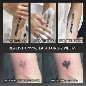 Tatuaje Temporal Petite Phantom Pals, <span class=keywords><strong>Muñeca</strong></span> Daruma, Tatuaje Semipermanente Impermeable, Dura 2 Semanas, Tatuaje Herbal <span class=keywords><strong>para</strong></span> Dedo y Brazo - Product Image 5
