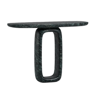 Table console en marbre Dream Home Hollow Loop Base, plateau ovale incurvé, meuble moderne pour entrée en pierre