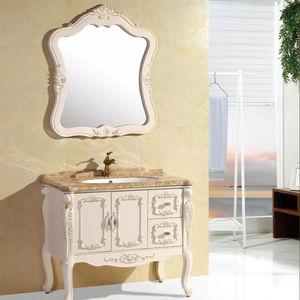 מותאם אישית אמריקאי בסגנון אירופאי אמריקאי בסגנון גבוה לבן דו-דלת מגירת pvc ארון אמבטיה עם כיור יחיד מראה - Product Image 2