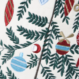 Housse de coussin brodée en forme de sapin de Noël, décoration de canapé et de salon, coussin confortable en velours avec passepoil pour Noël joyeux - Product Image 5