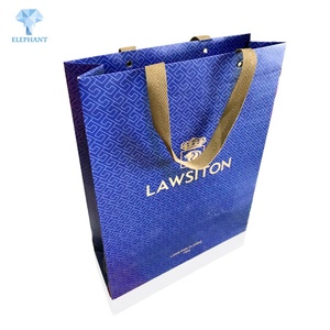 Wholesale Custom High Quality Kraft <b>Paper</b> Printed Luxury Blue Wine <b>Paper</b> Bag - Product Image 4